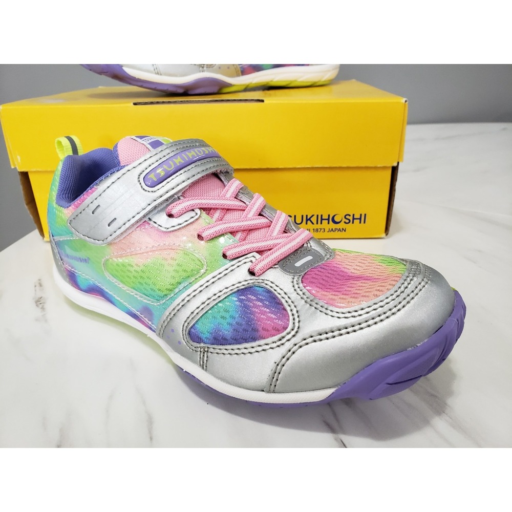 NEW Tsukihoshi Mako Youth 2 Sneakers Shoes Silver Lavendar EURO 34 Girls Kids